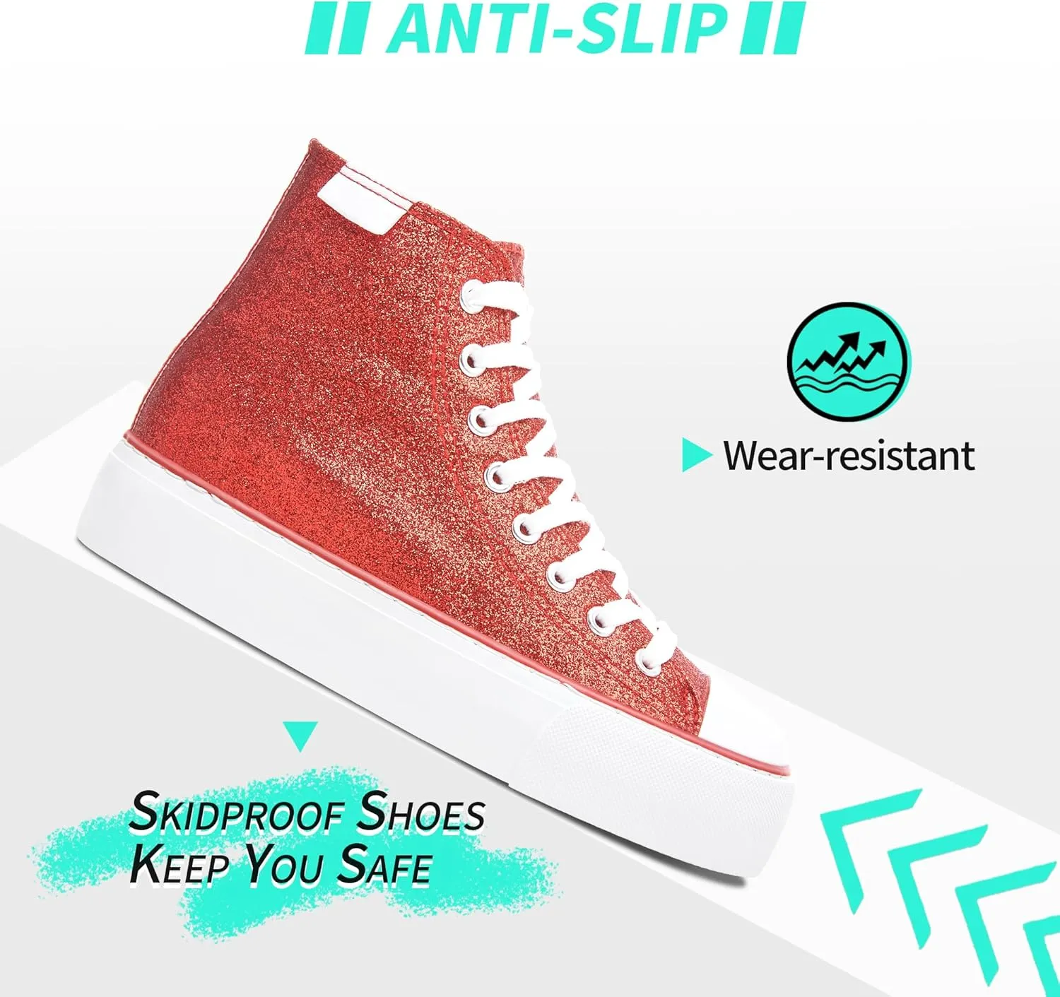 ALTOCIS Glitter Platform Fashion Sneakers,Sparkly Bling Mid Calf Sneaker for Women,Cute Comfortable Platform High Top Sneakers