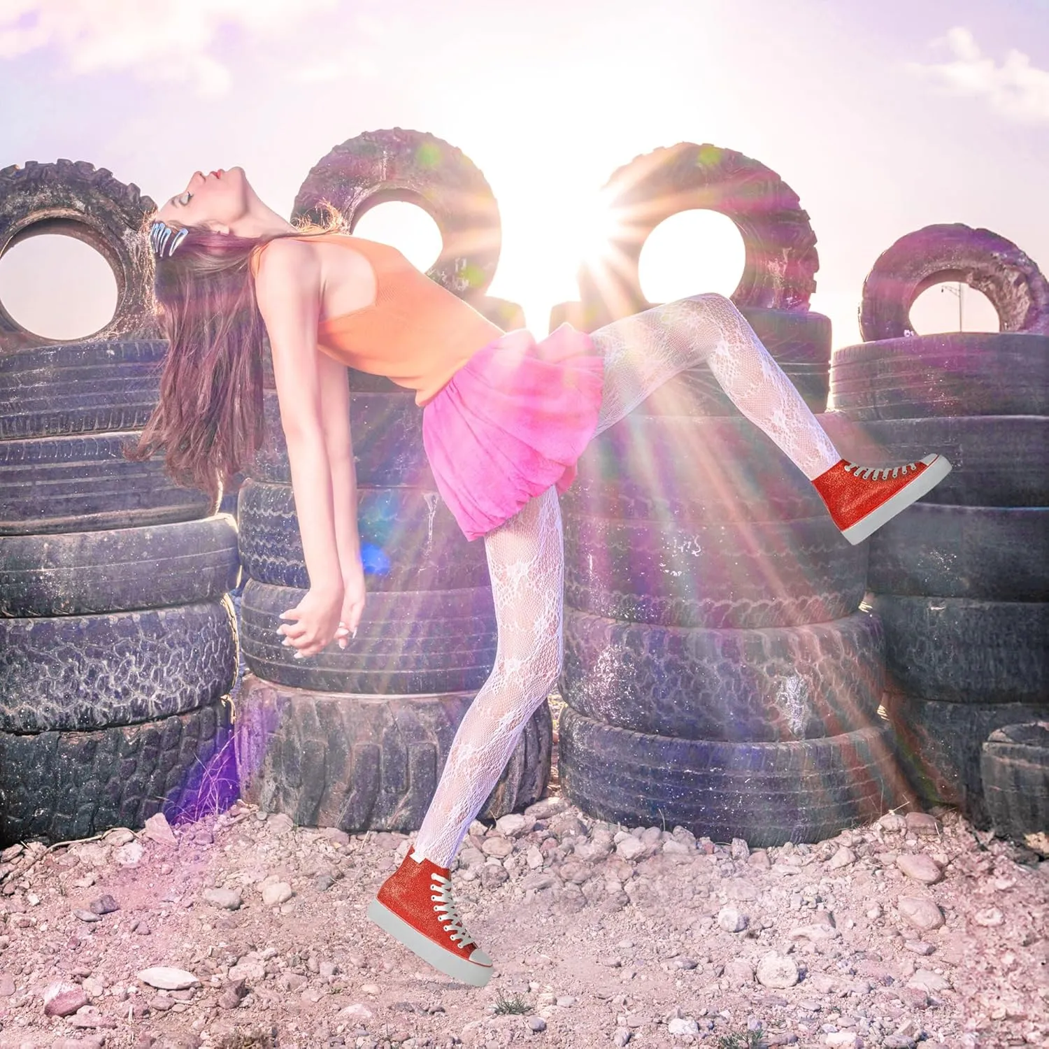 ALTOCIS Glitter Platform Fashion Sneakers,Sparkly Bling Mid Calf Sneaker for Women,Cute Comfortable Platform High Top Sneakers