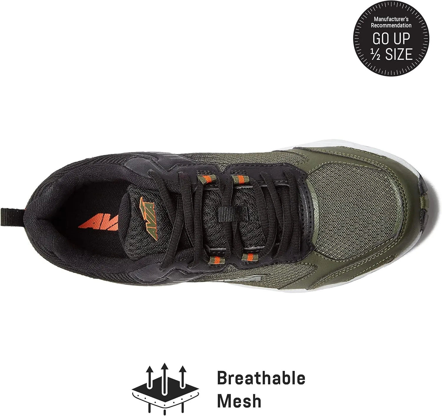 Avia Forte 2.0 Mens Running Shoes, Lightweight Trail or Running Athletic Sneakers for Men - Green, Black or Grey