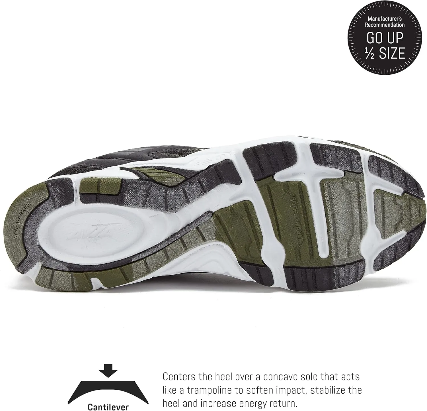 Avia Forte 2.0 Mens Running Shoes, Lightweight Trail or Running Athletic Sneakers for Men - Green, Black or Grey