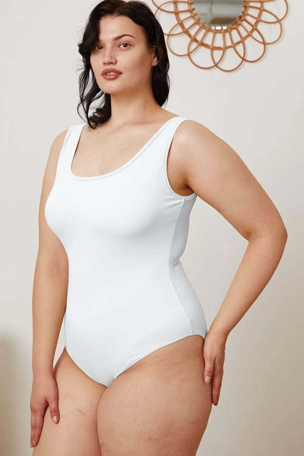 BASIC BAE Square Neck Sleeveless Bodysuit