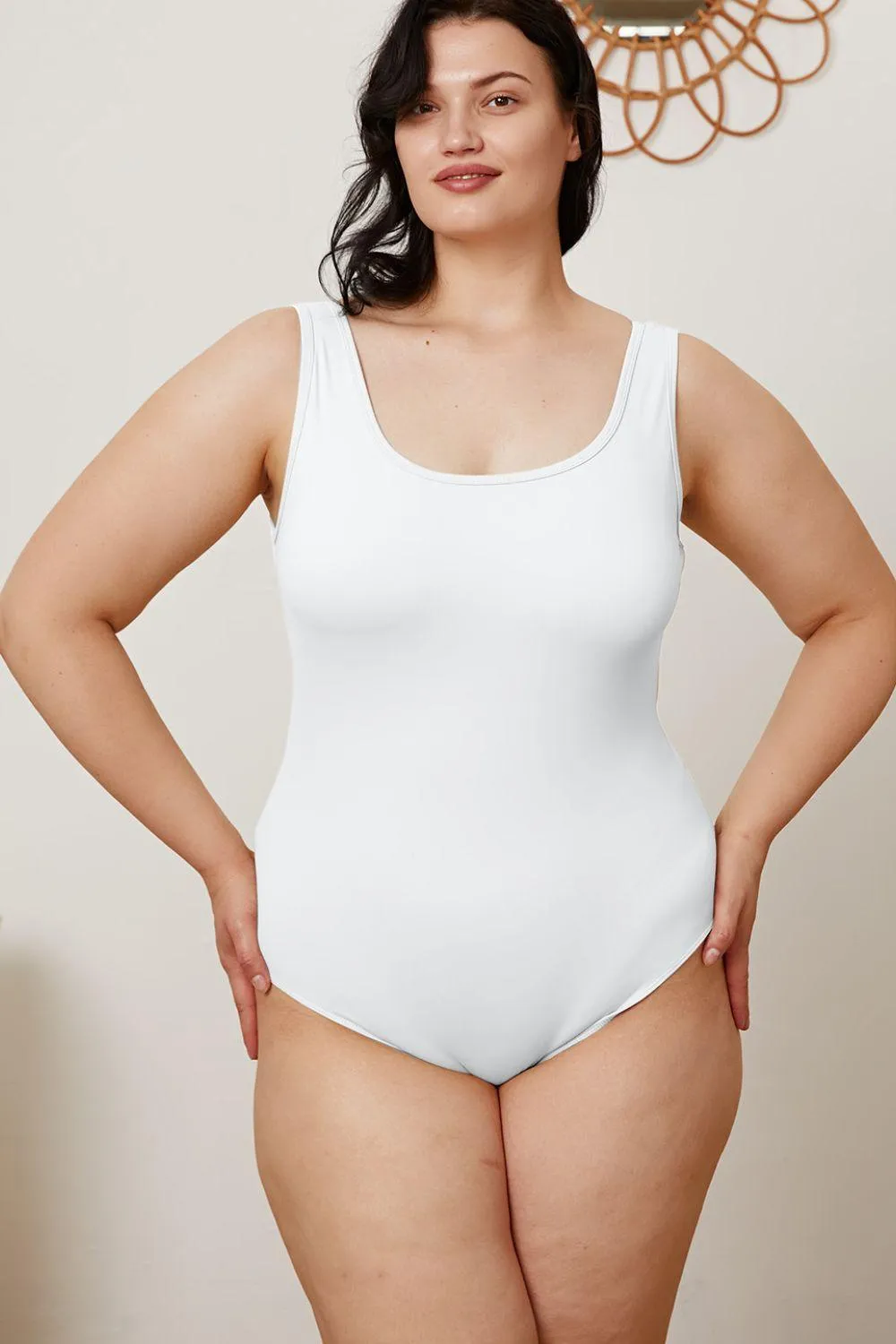 BASIC BAE Square Neck Sleeveless Bodysuit