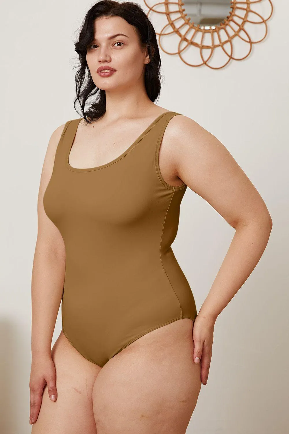 BASIC BAE Square Neck Sleeveless Bodysuit