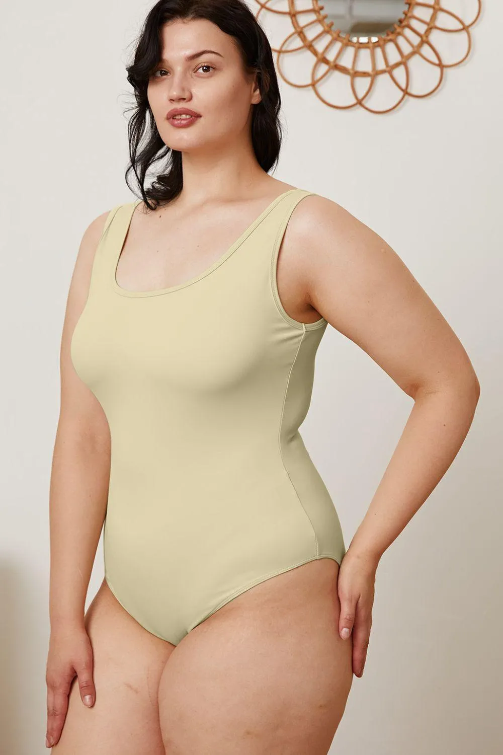 BASIC BAE Square Neck Sleeveless Bodysuit