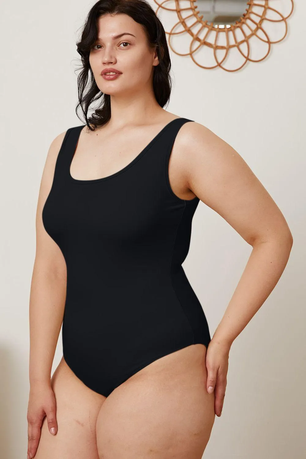 BASIC BAE Square Neck Sleeveless Bodysuit