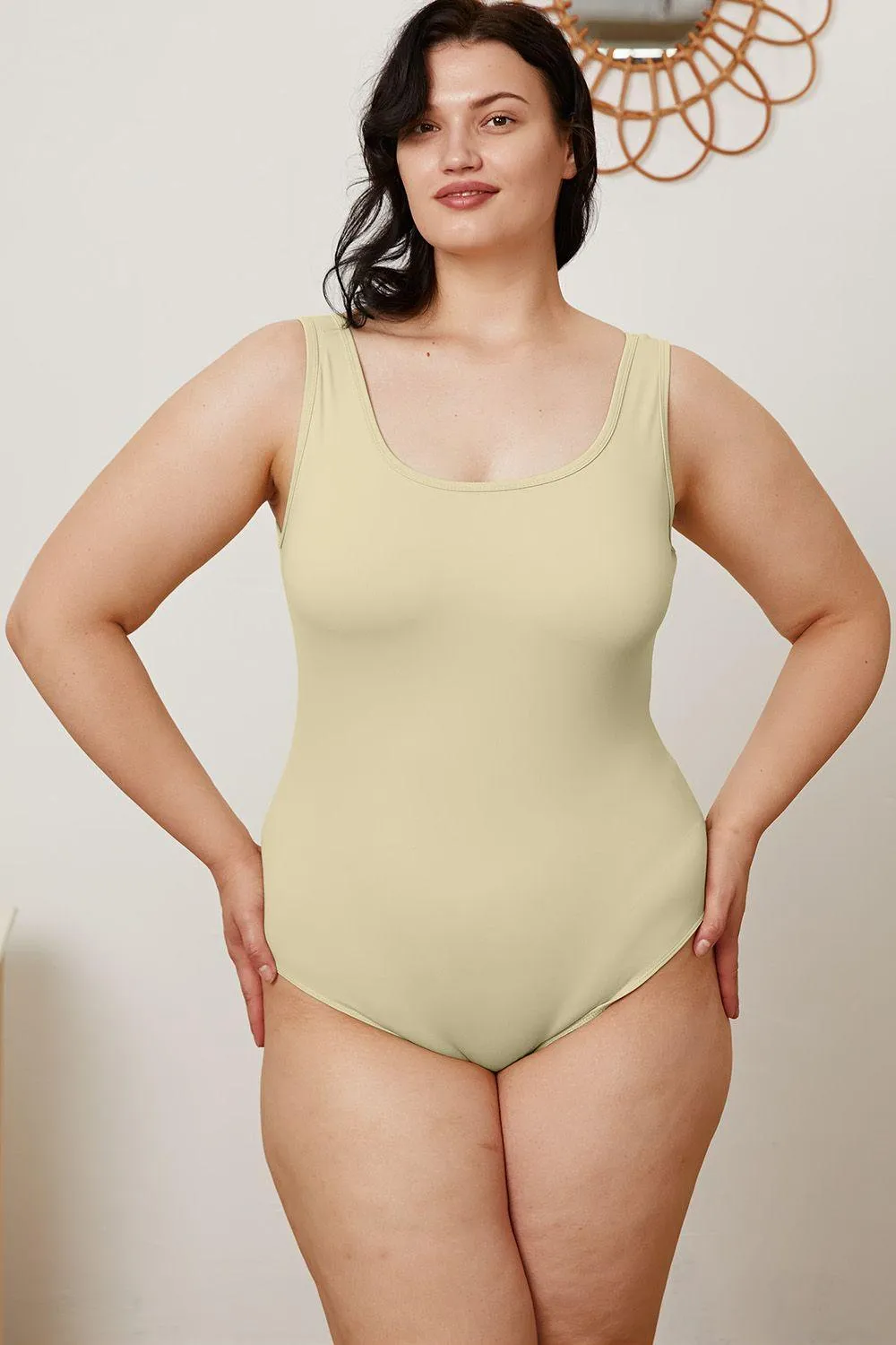 BASIC BAE Square Neck Sleeveless Bodysuit