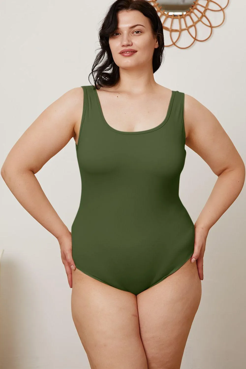 BASIC BAE Square Neck Sleeveless Bodysuit