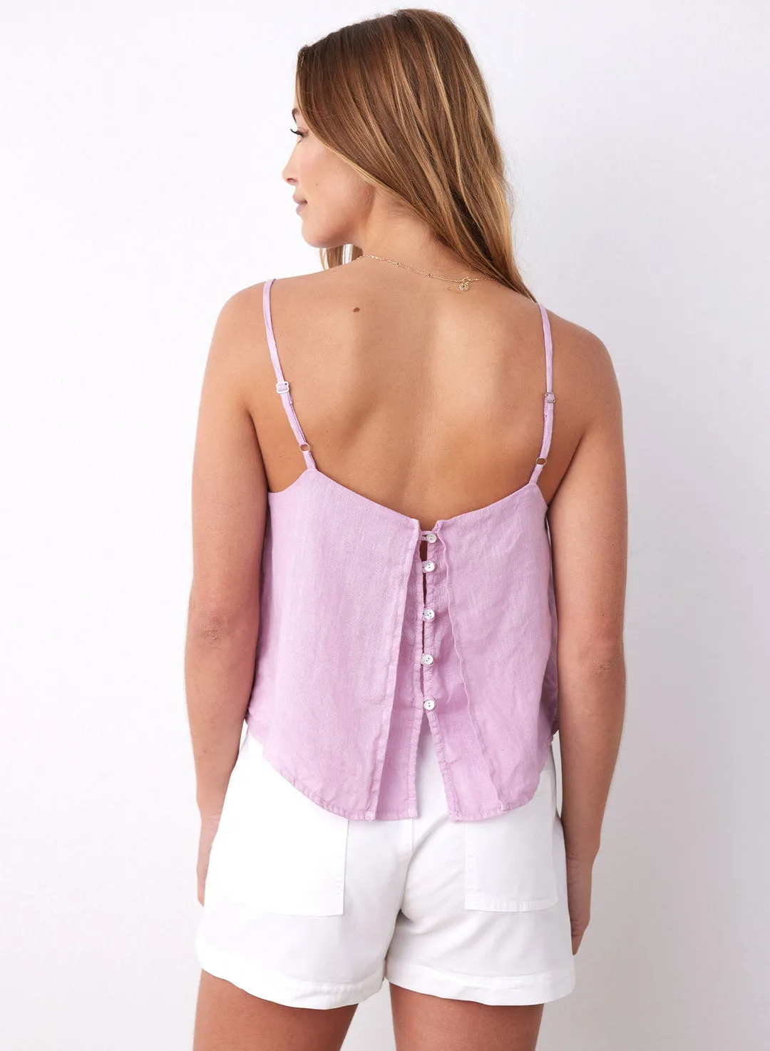 Bella Dahl Layered Button Back Cami in Pale Orchid