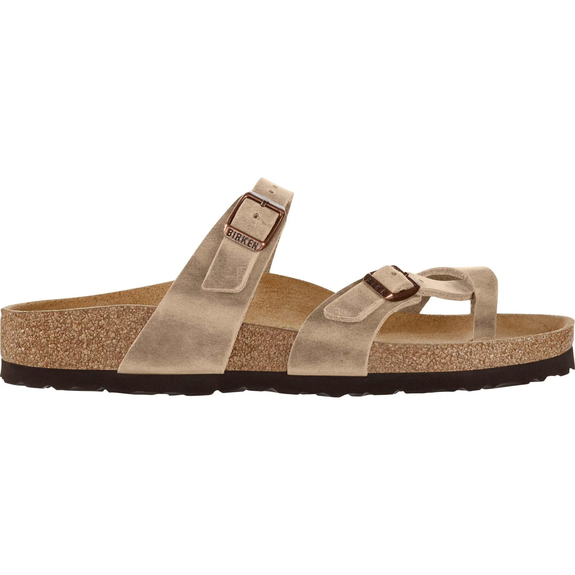 Birkenstock Mayari Oiled Ladies Tobacco Brown Leather Arch Support Buckle Sandals