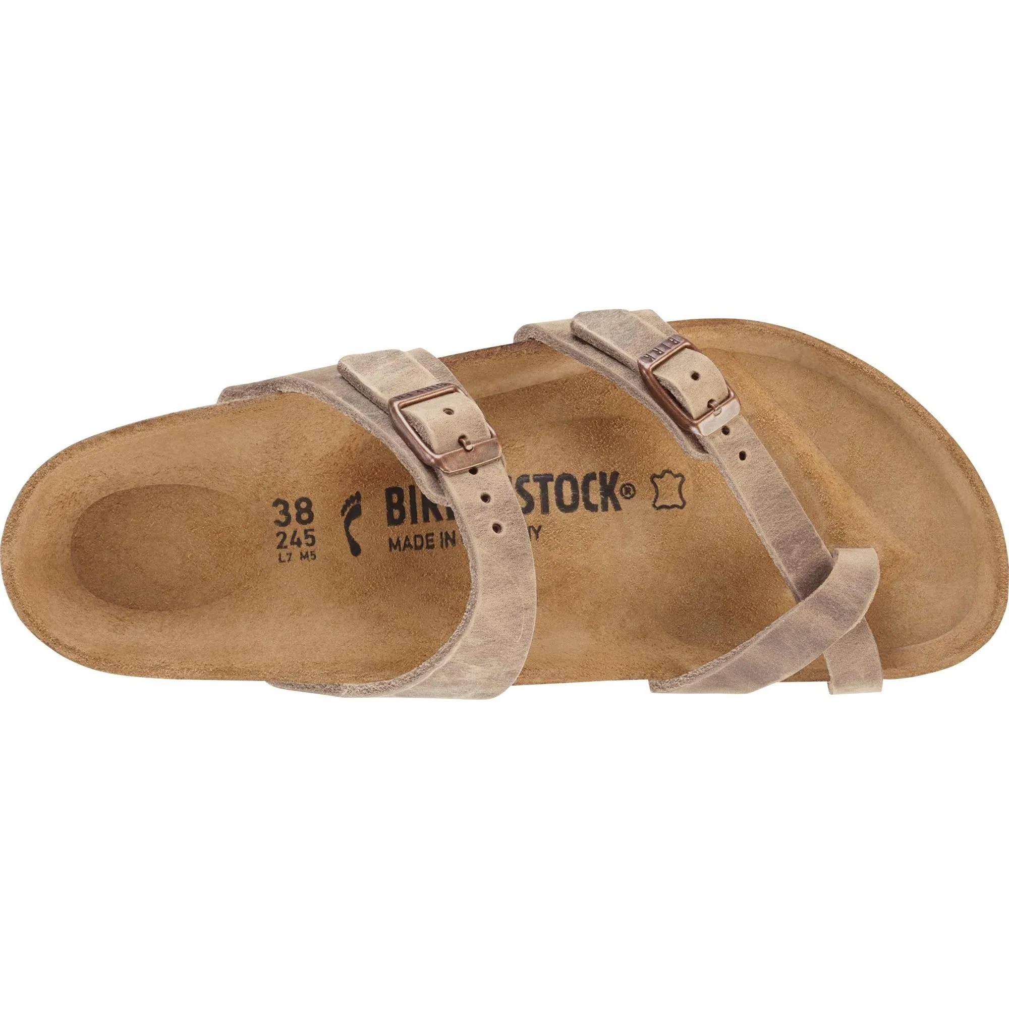 Birkenstock Mayari Oiled Ladies Tobacco Brown Leather Arch Support Buckle Sandals
