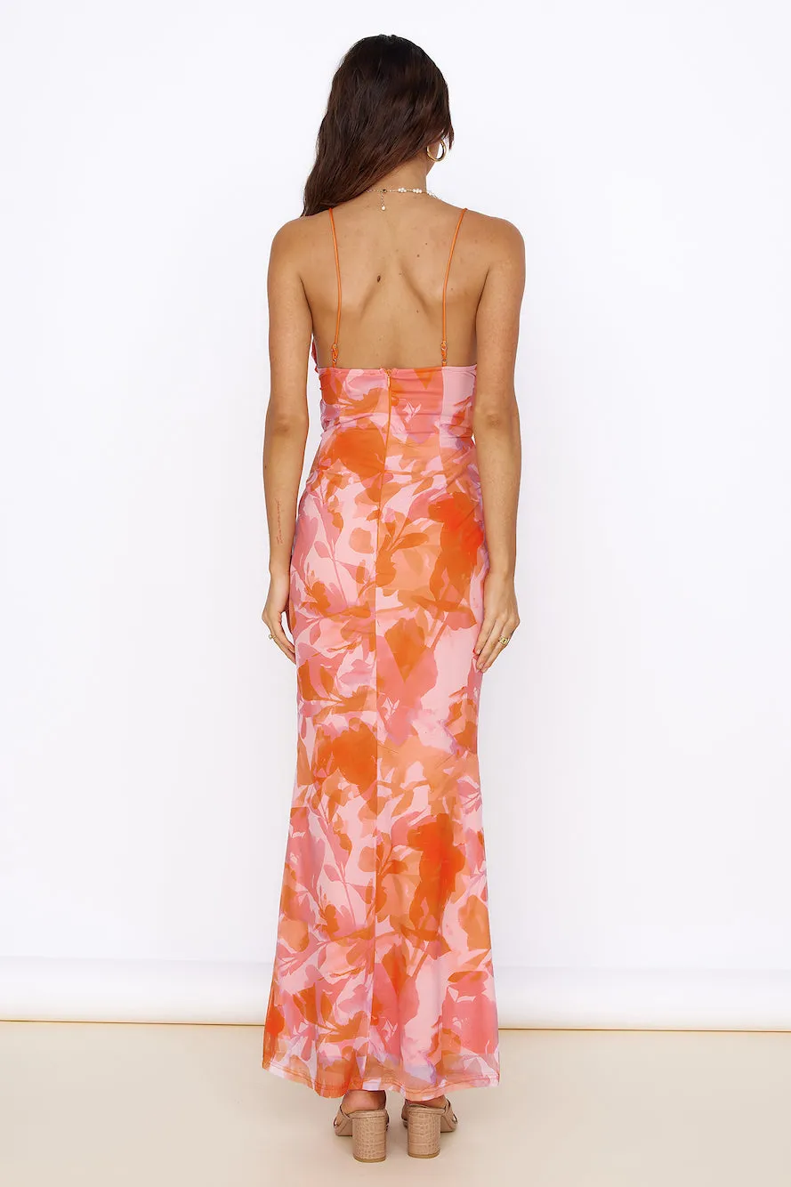 Blooming Sunshine Maxi Dress Orange