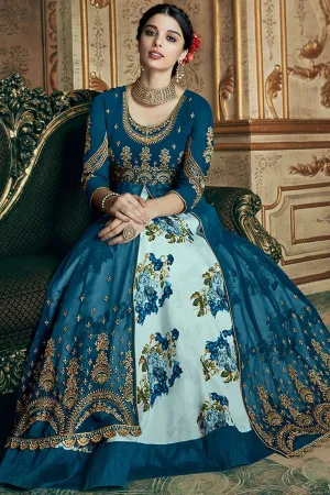 Blue Georgette Party Wear Anarkali Suit