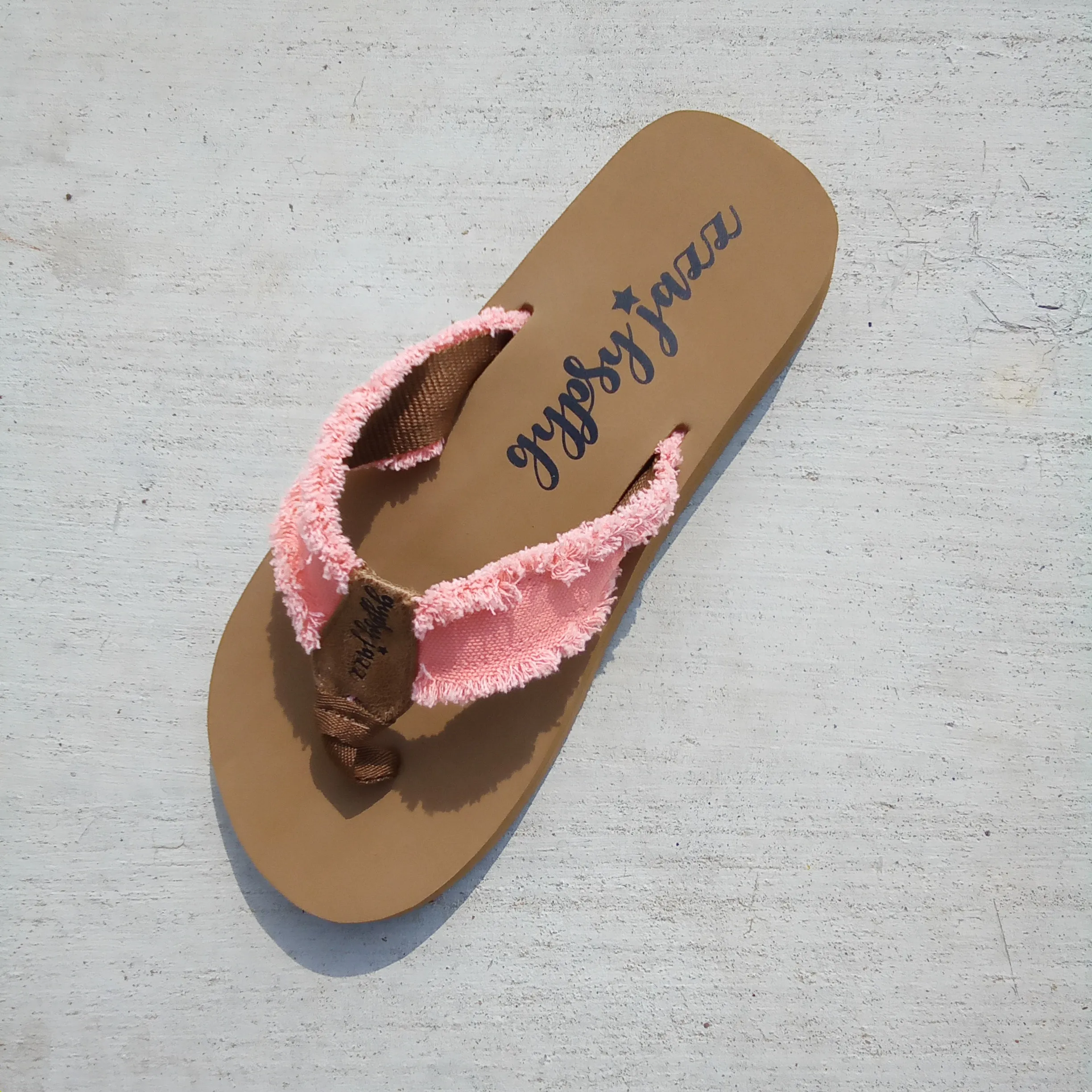 Bright Coral Frayed Flip Flops | Gypsy Jazz Encore