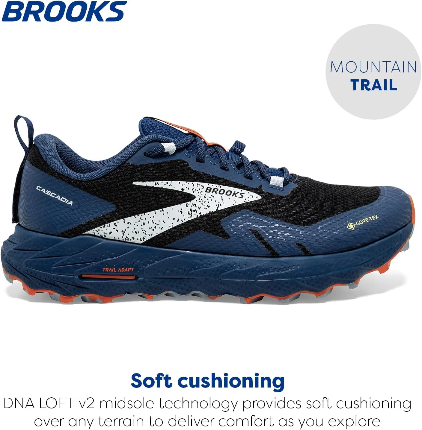 Brooks Mens Cascadia 17 GTX Waterproof Trail Running Shoe