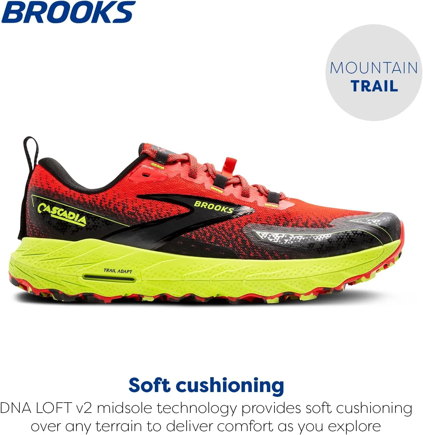 Brooks Mens Cascadia 18 Mountain Trail Running Shoe