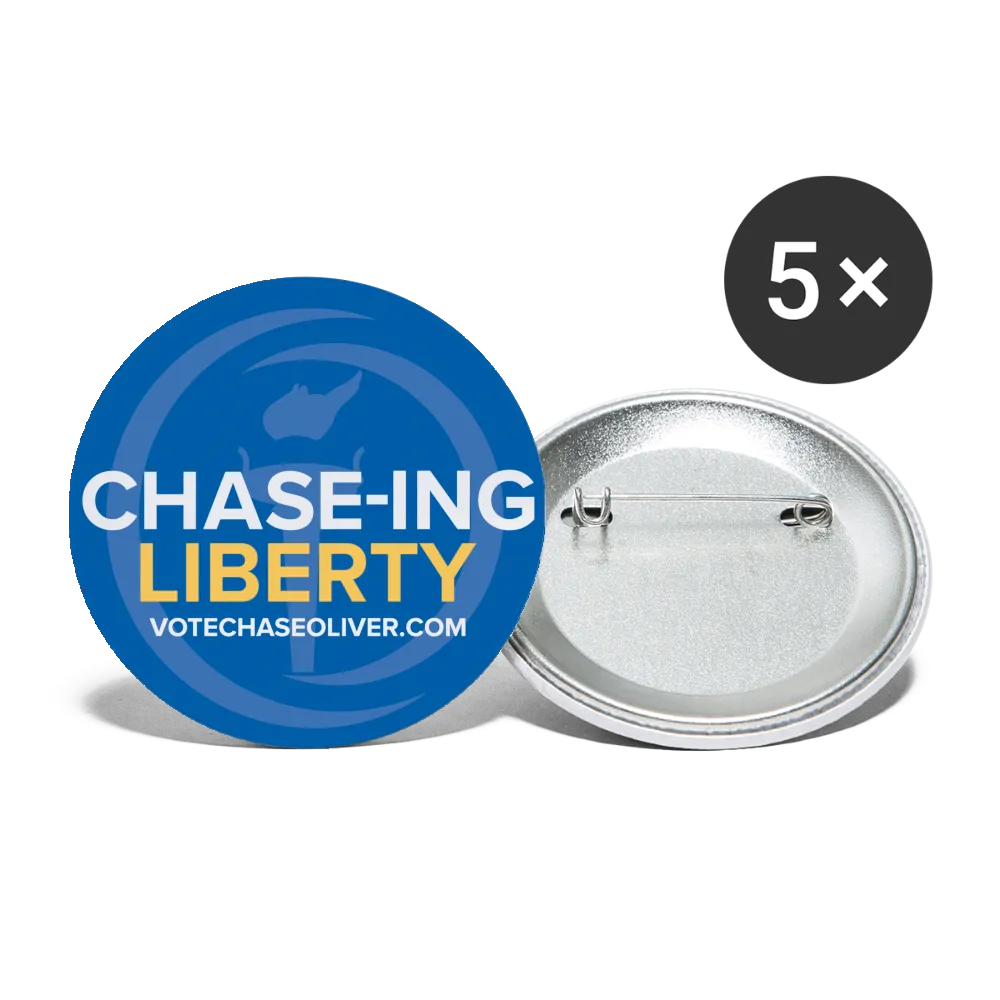 Chase-ing Liberty Chase Oliver for President Buttons large 2.2'' (5-pack)