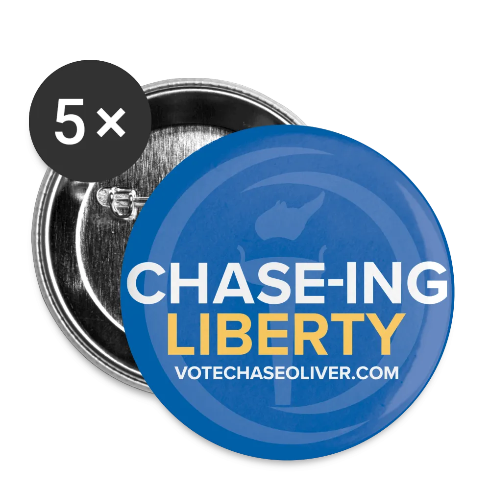 Chase-ing Liberty Chase Oliver for President Buttons large 2.2'' (5-pack)
