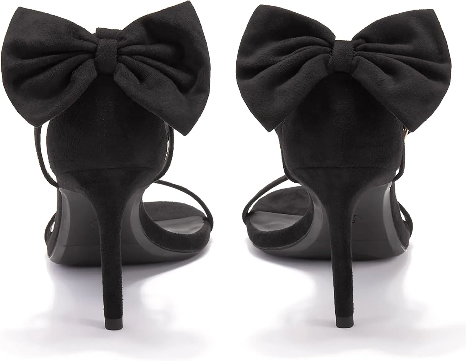 Coutgo Womens Ankle Strap High Heels Open Toe Stiletto Bow Tie Knot Heeled Sandals Fashion Wedding Dress Pump Shoes