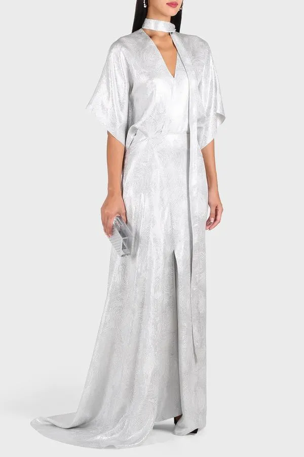 Duval Swirl Lame Gown