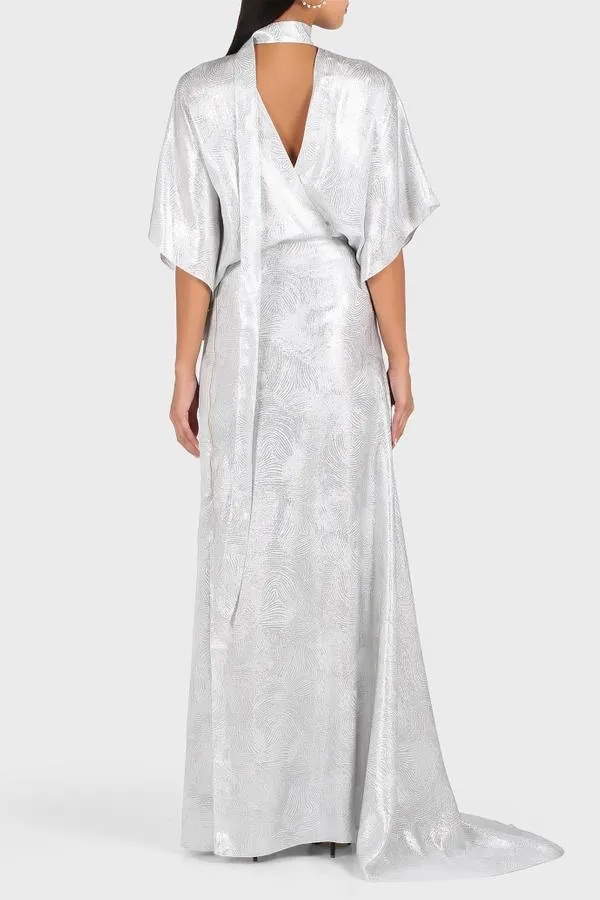 Duval Swirl Lame Gown