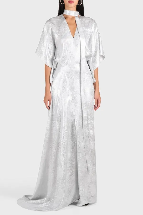 Duval Swirl Lame Gown
