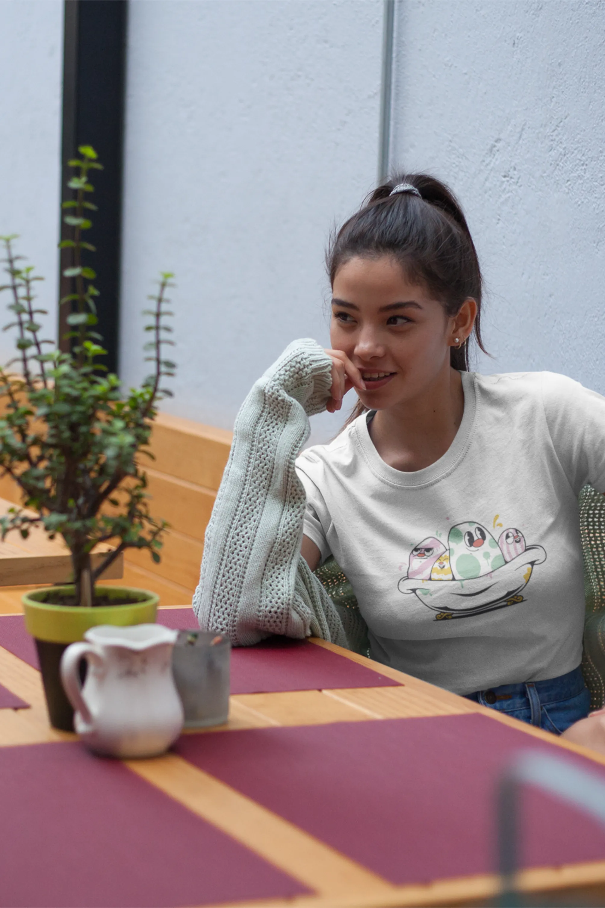 Eggcellent Bathtub Printed T-shirt for women
