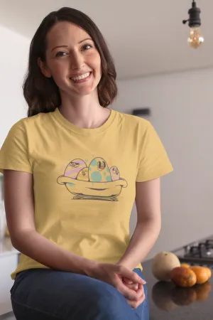 Eggcellent Bathtub Printed T-shirt for women