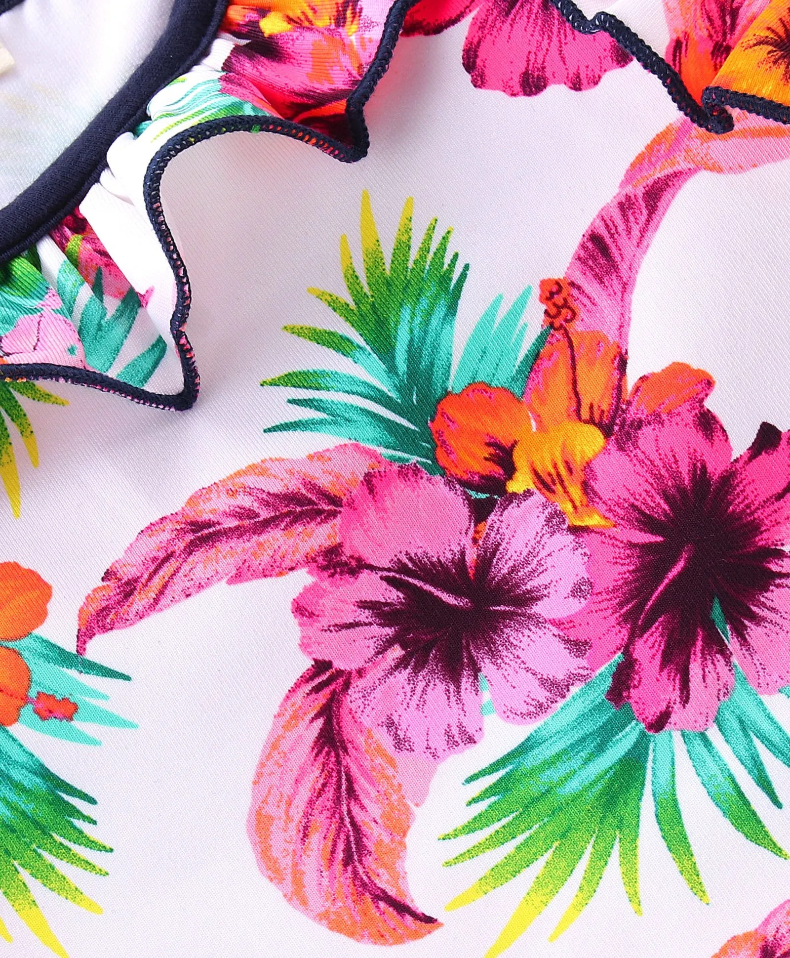 Floral Printed Frilled Top Flapped Short Set