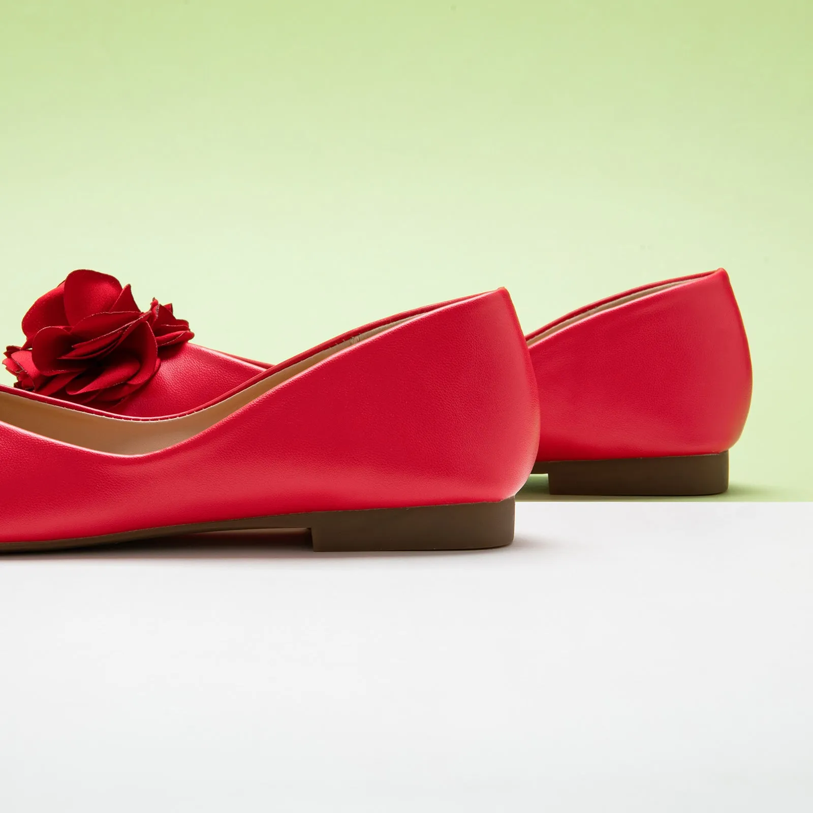Flower Ballerina Flats (Eva) Red