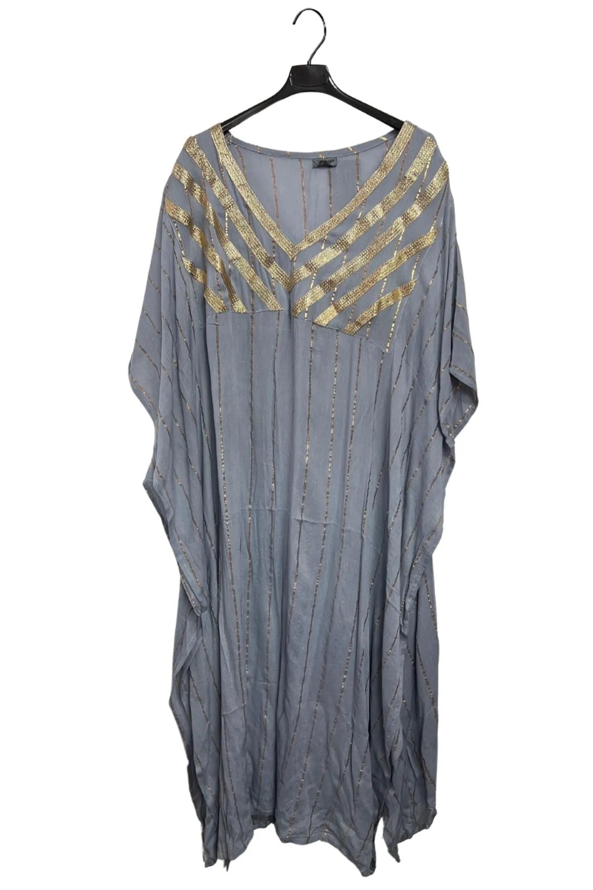 Gold Metallic Splash Stripe Overfit Kaftan