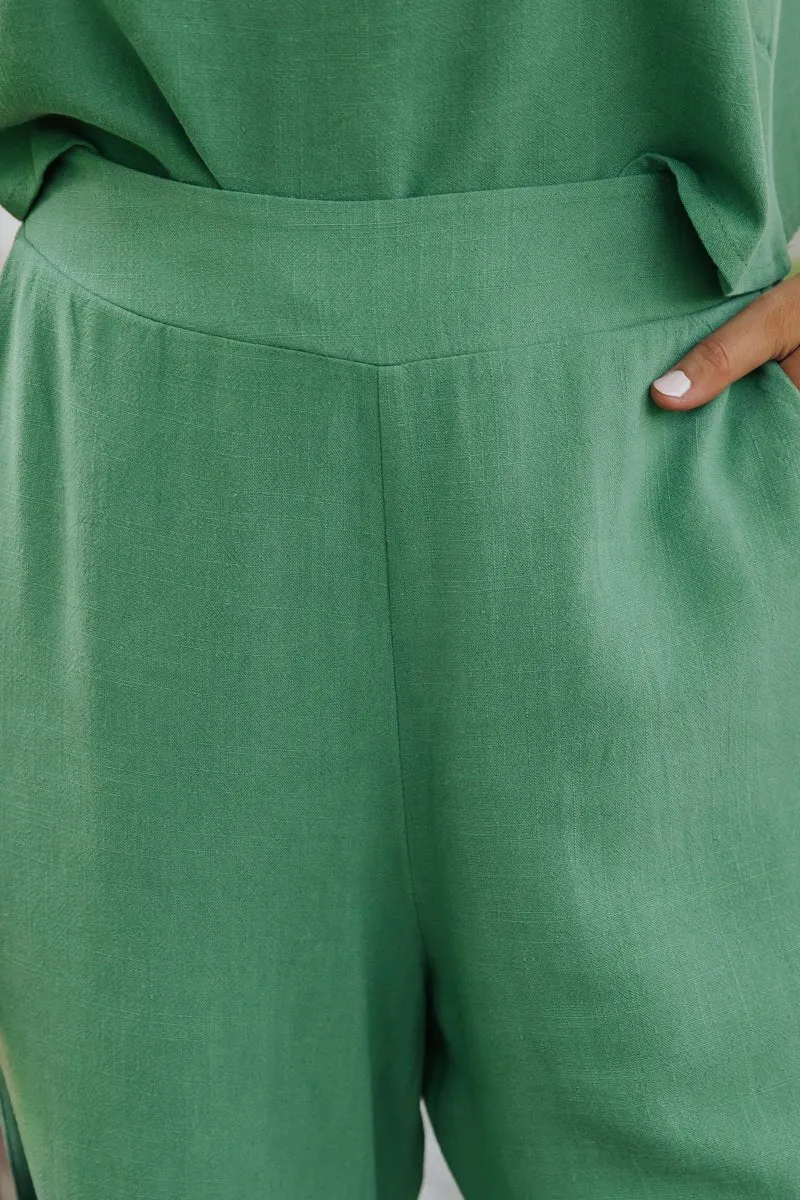 Green Tank & Cropped Pant Set - FINAL SALE