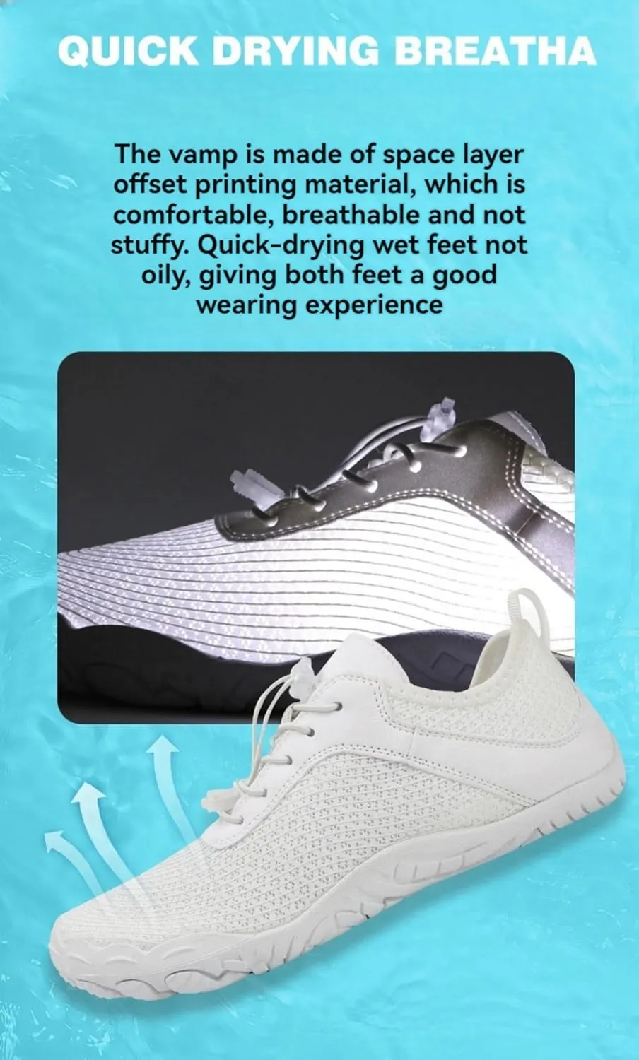 Grounded Footwear for Women Men with Neuropathy Water Shoes Quick-Dry Aqua Socks Swim Beach Barefoot Diabetic Shoes Walking Wide Toe Box Sneakers for Hike Yoga Lightweight Comfortable Breathable