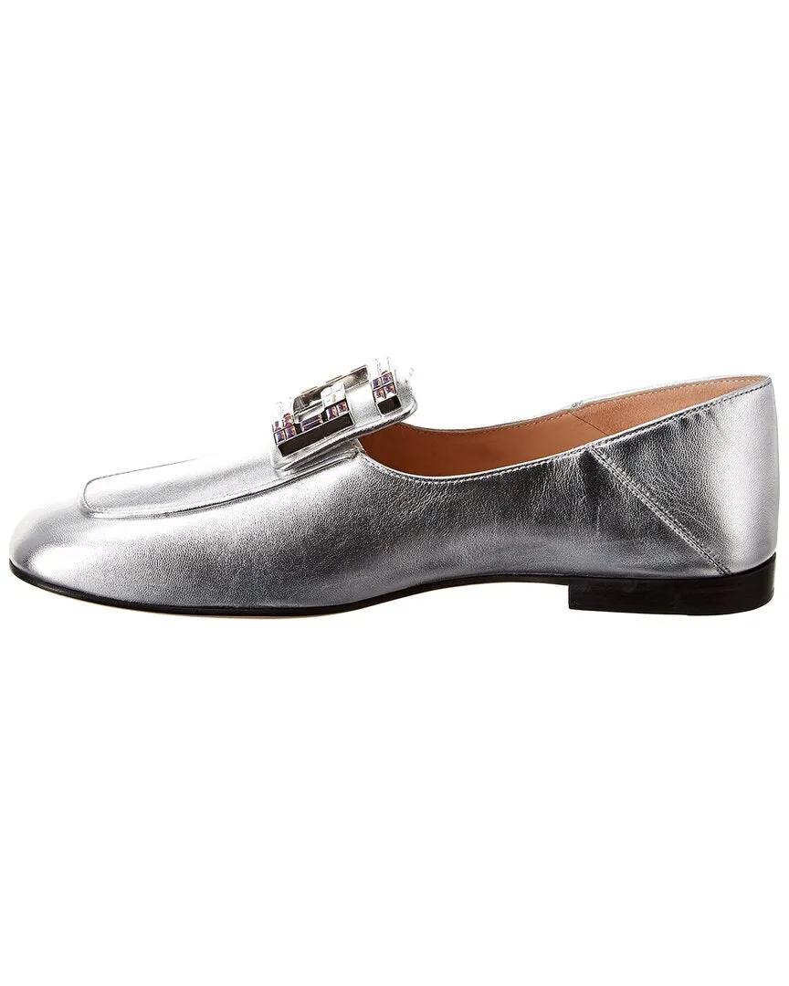 Gucci G Applique Metallic Leather Loafer
