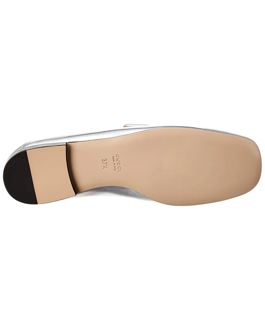 Gucci G Applique Metallic Leather Loafer