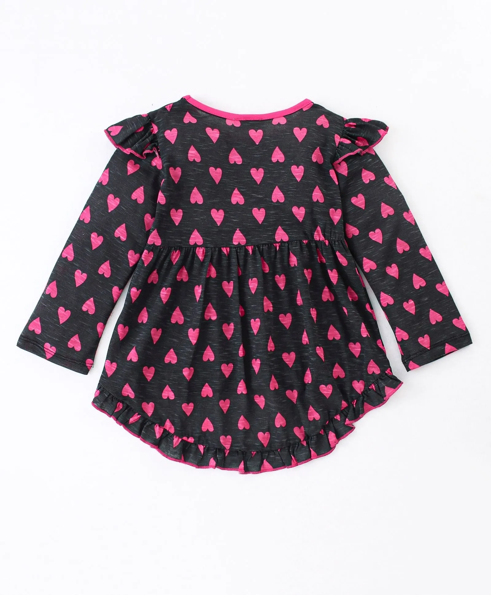 Hearts Frilled High Low Top Leggings Set