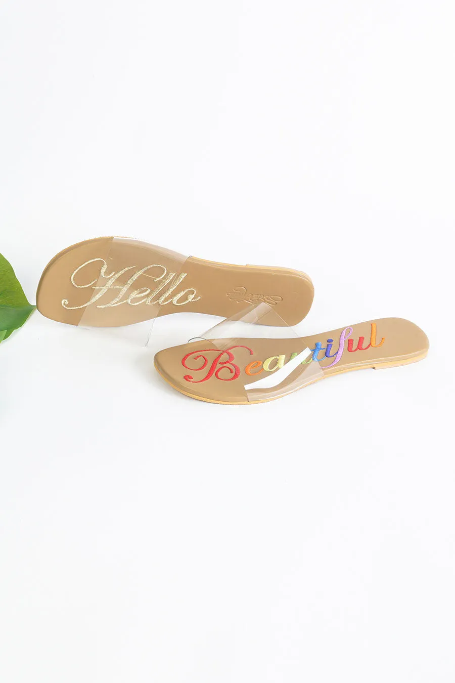 Hello Beautiful - Embroidered Flats