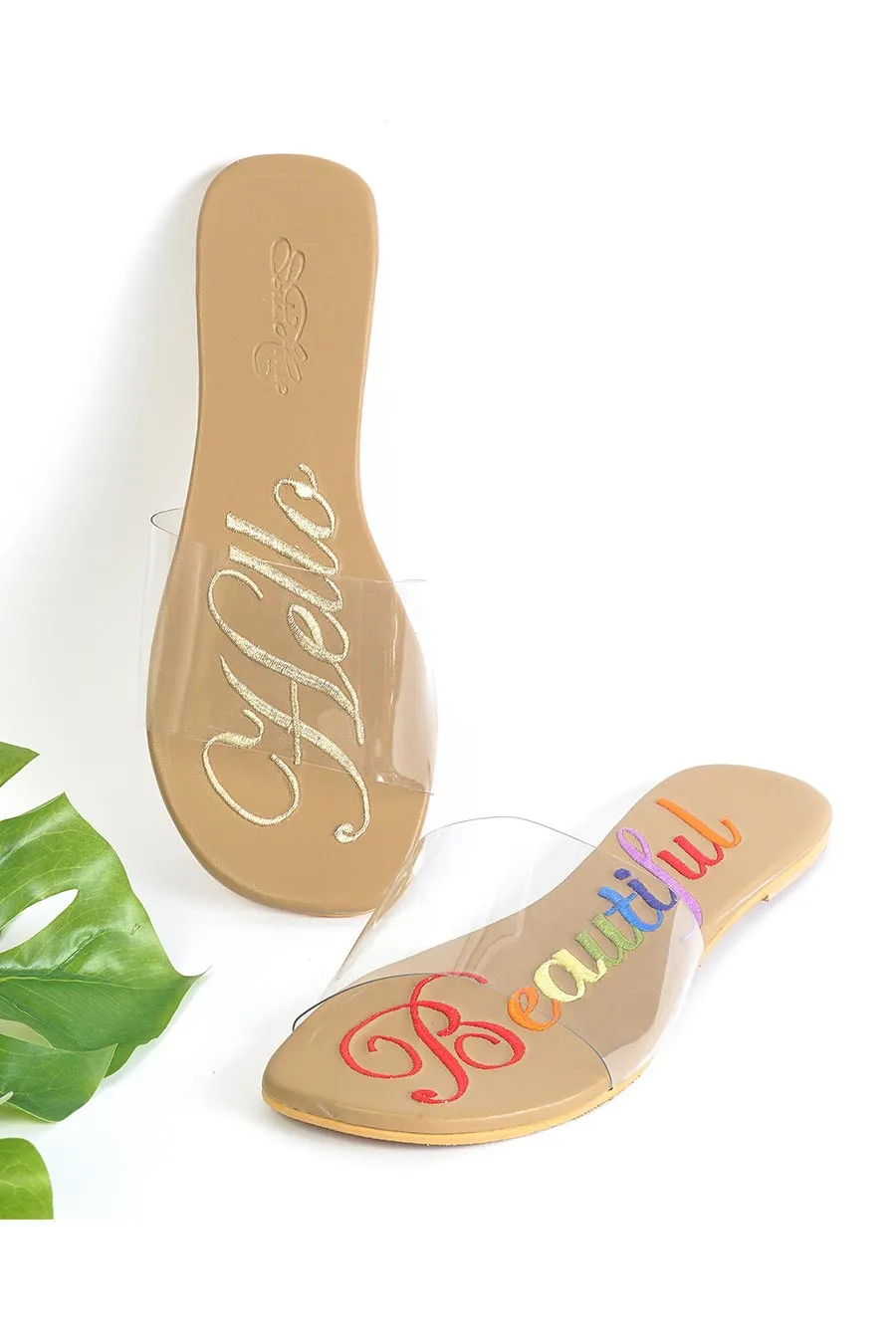 Hello Beautiful - Embroidered Flats