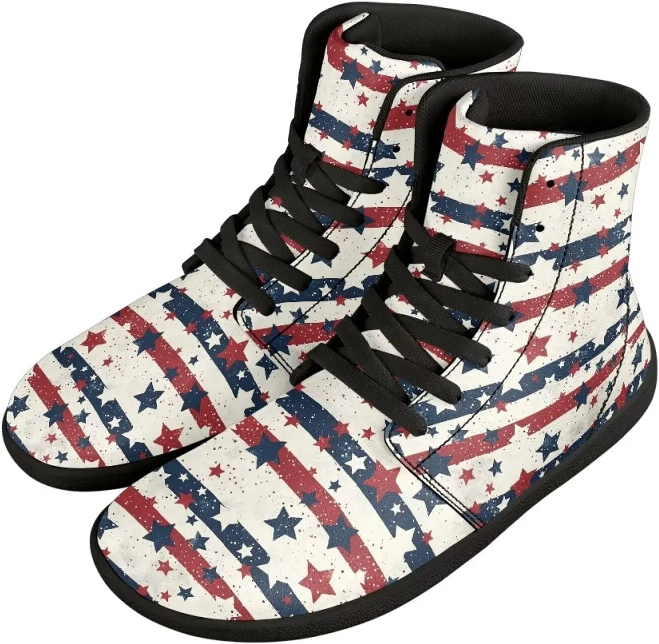 High Top Sneakers Women's Minimalist Barefoot Shoes | Zero Drop Sole | Wide Width Fashion Sneaker Size 36-48