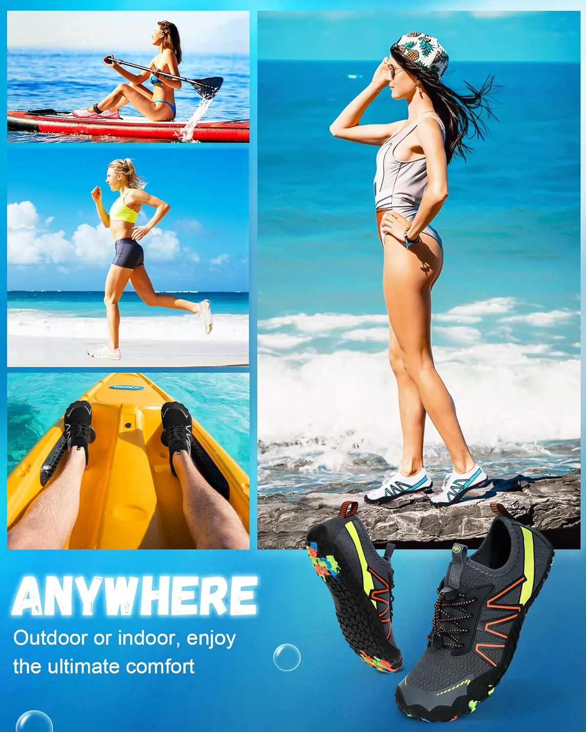 Hike Barefoot Shoes Women Men,Wide Toe Water Shoes 2025 New Breathable Grounded Footwear Non-Slip Fashion Hiking Shoe for Walking Swim Pool Beach Outdoor Water Sports