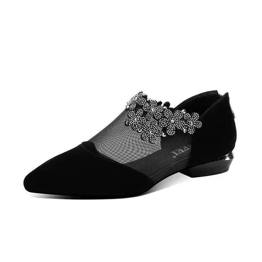 🔥Hot Sale🔥RHINESTONE STONE HOLLOW HEEL SHOES