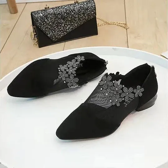 🔥Hot Sale🔥RHINESTONE STONE HOLLOW HEEL SHOES