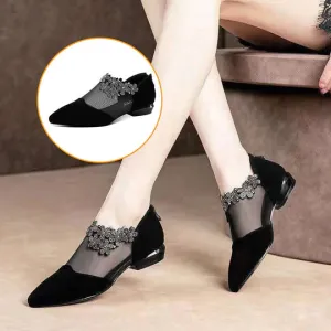 🔥Hot Sale🔥RHINESTONE STONE HOLLOW HEEL SHOES