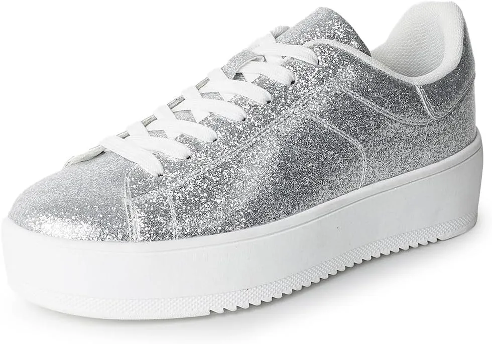 J. Adams Hero Platform Sneakers for Women - Casual Lace Up Fashion Tennis Shoes