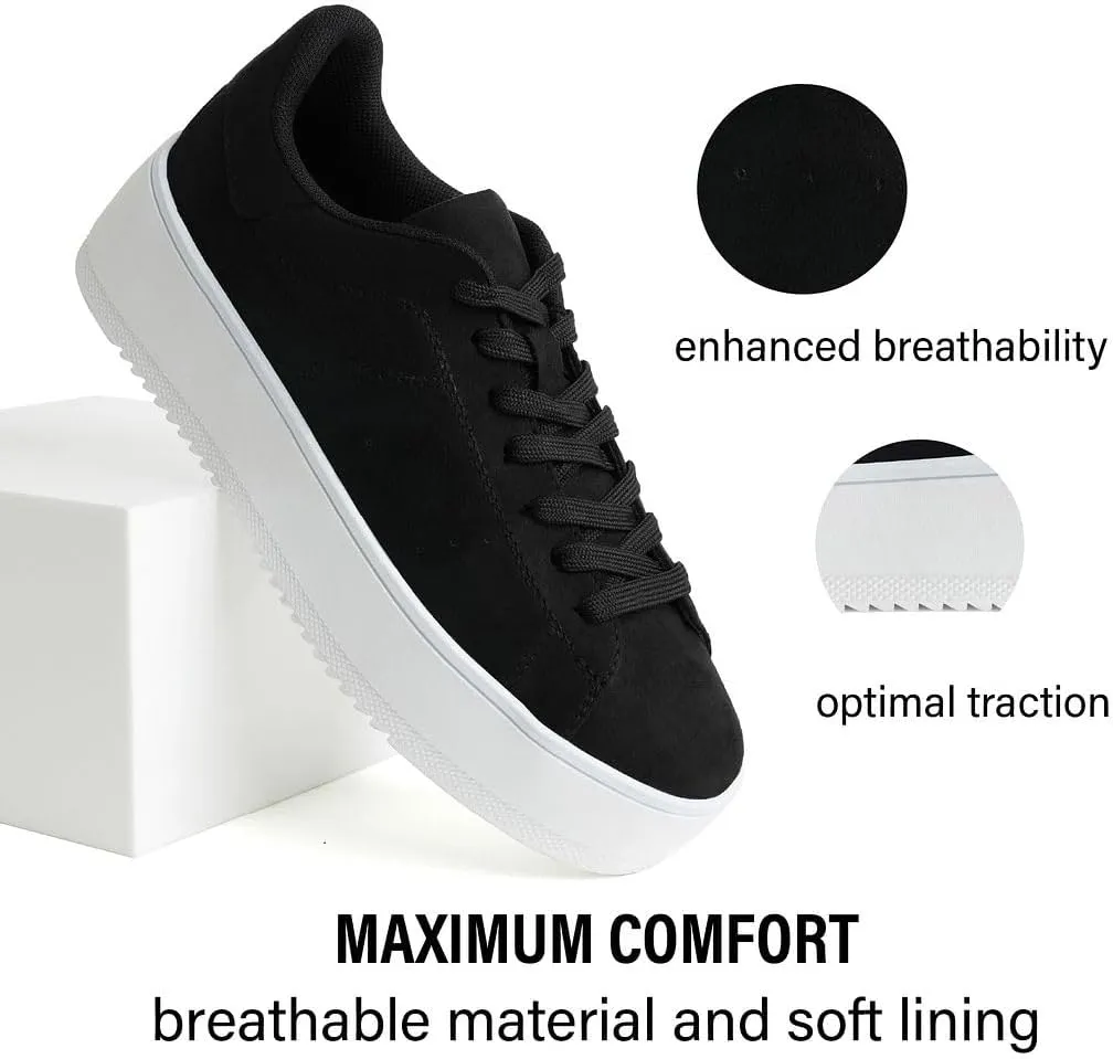 J. Adams Hero Platform Sneakers for Women - Casual Lace Up Fashion Tennis Shoes