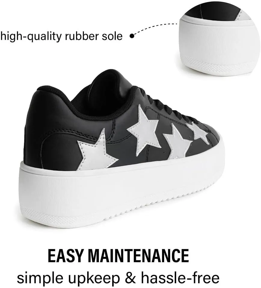 J. Adams Hero Platform Sneakers for Women - Casual Lace Up Fashion Tennis Shoes