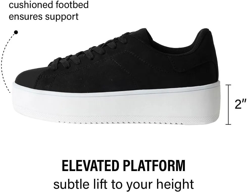 J. Adams Hero Platform Sneakers for Women - Casual Lace Up Fashion Tennis Shoes