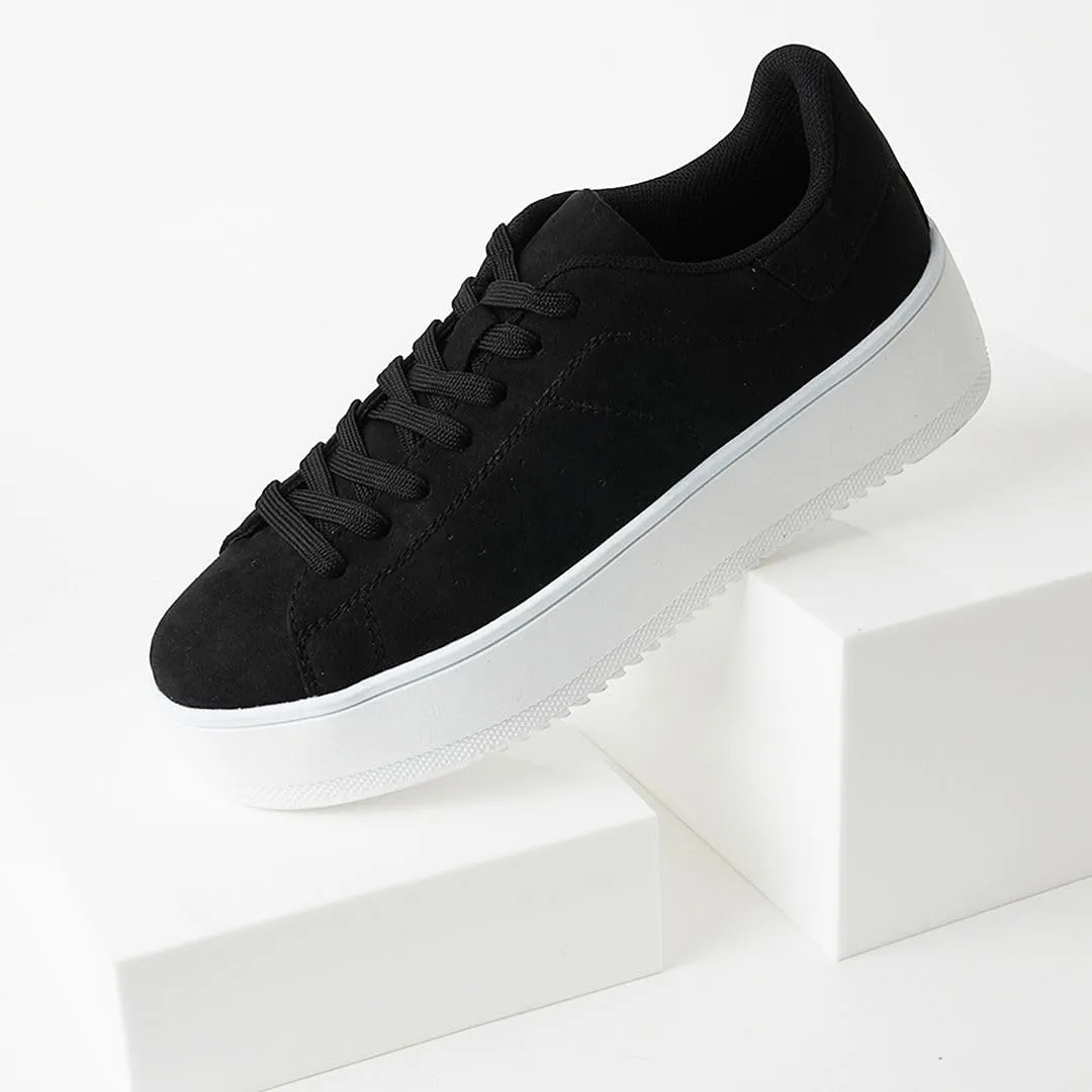 J. Adams Hero Platform Sneakers for Women - Casual Lace Up Fashion Tennis Shoes