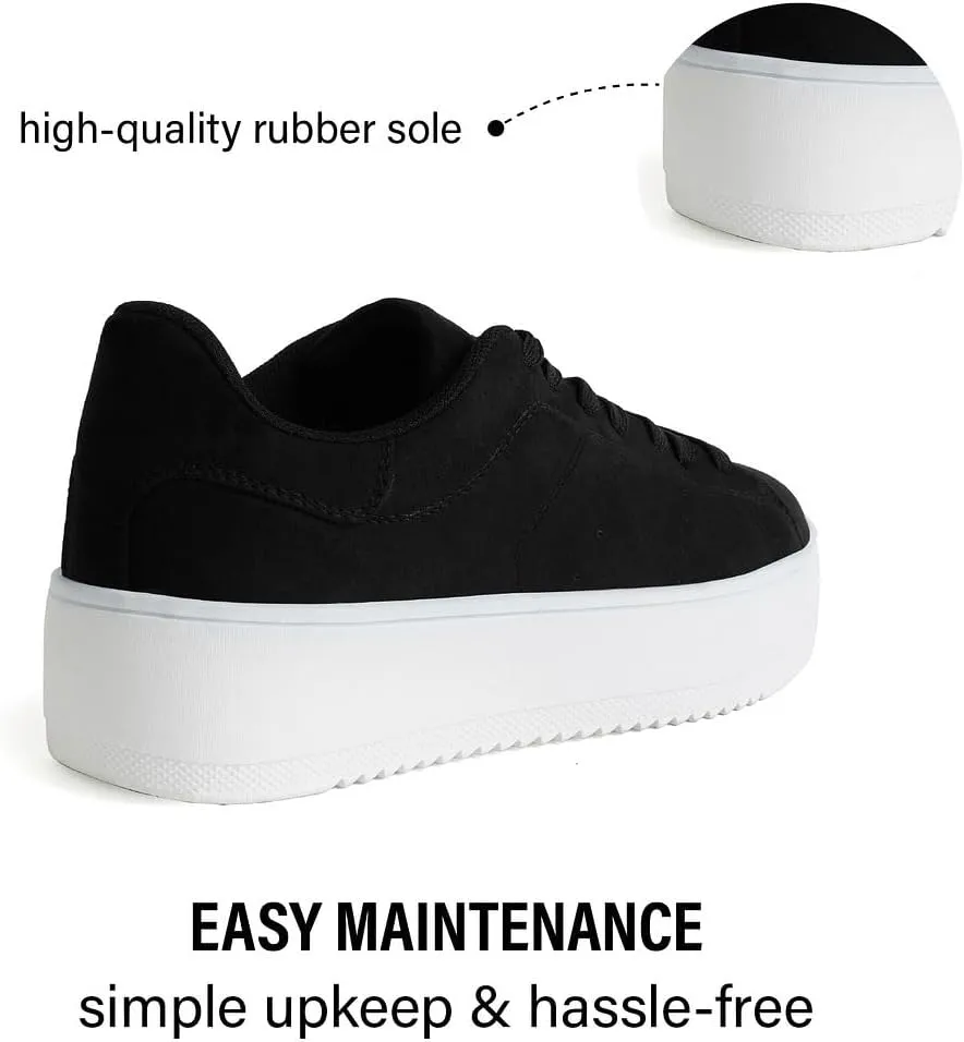 J. Adams Hero Platform Sneakers for Women - Casual Lace Up Fashion Tennis Shoes