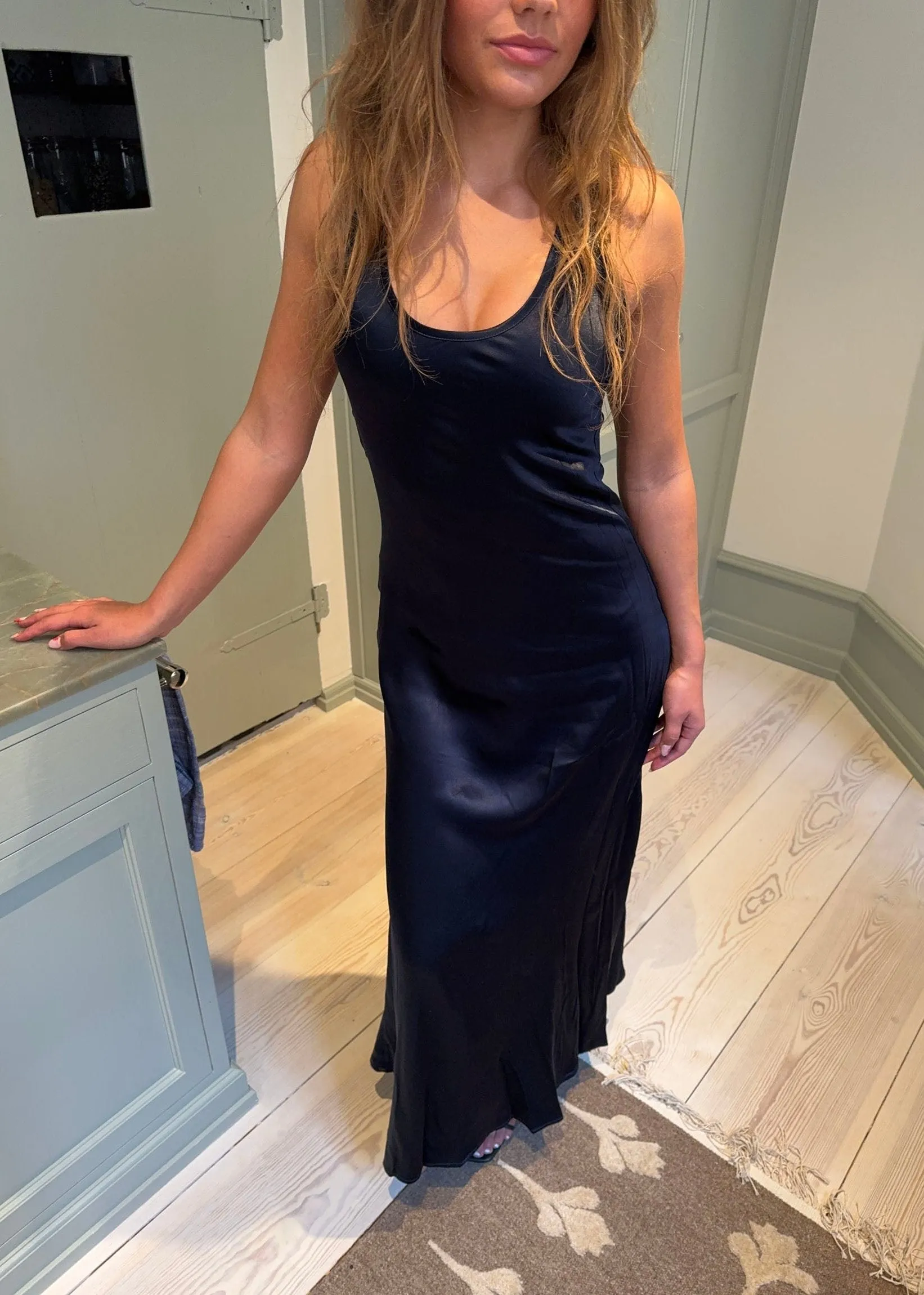 Jeanne satin dress - Navy