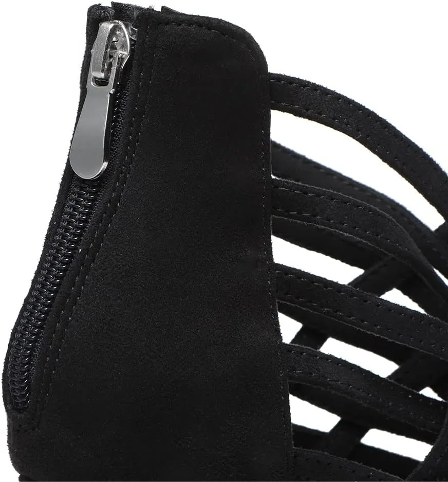 JUODVMP Women's Dance High Heels Open Toe Latin Salsa Tango Practice Ballroom Dance Shoes Model YCL543